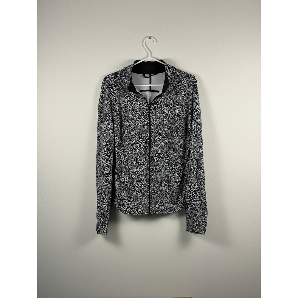 Lululemon Define Jacket Womens 16 Black White Abstract Print Full Zip Athletic